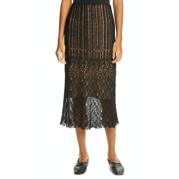 Vince Scalloped Lace Skirt, Size X-Small - Black NWT w/Defect - Picture 1 of 12